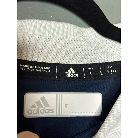 Rice University Adidas Men's Large Blue Collared Blue White Polo SS - Picture 6 of 9